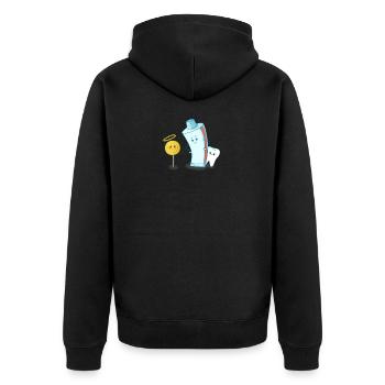 Süßer kleiner Zahn wird von Zahnpasta beschützt - Unisex Premium Bio Zip Hoodie - Schwarz - Hinten - Nico (187cm)