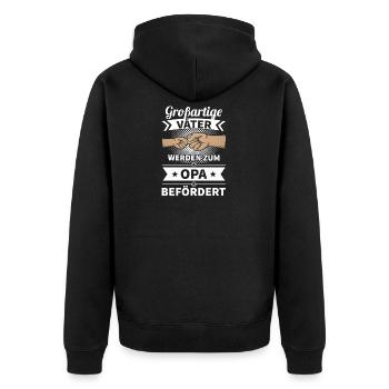 Mann Opa Vatertagsgeschenk Papa Vater Opa Vatertag - Unisex Premium Bio Zip Hoodie - Schwarz - Hinten - Nico (187cm)