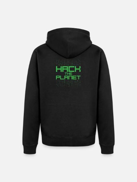 Hack the planet hacker quote - Unisex Premium Organic Zip Hoodie - black