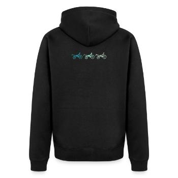 Rétro vélo allongé - Veste à capuche bio Premium Unisexe - noir - Dos - Nico (187cm)