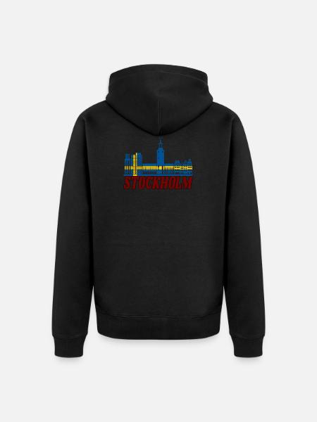 Sweden, Stockholm - Unisex Premium Organic Zip Hoodie - black