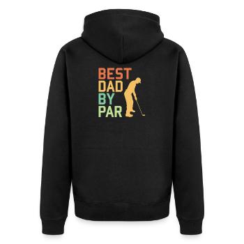Bester Vater von Par - Golfer - Golfen - Unisex Premium Bio Zip Hoodie - Schwarz - Hinten - Nico (187cm)