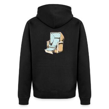 Strandkorb Strandkörbe Nordsee Ostsee Strand - Unisex Premium Bio Zip Hoodie - Schwarz - Hinten - Nico (187cm)