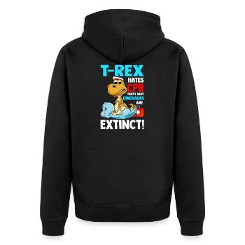 Krankenschwester Krankenhaus Dinosaurier lustig - Unisex Premium Bio Zip Hoodie - Schwarz - Hinten - Nico (187cm)
