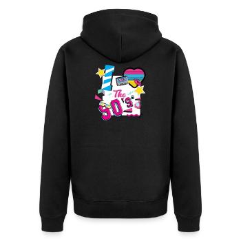 love 90 music love saying gift idea - Unisex Premium Organic Zip Hoodie - black - Back - Nico (187cm)