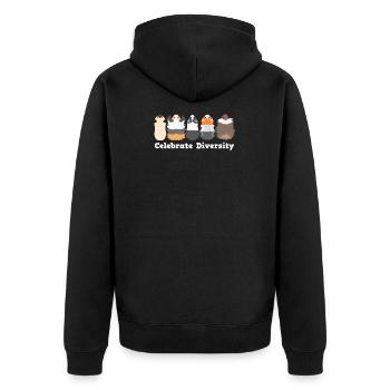 Cadeau pour les amoureux des cochons d'Inde | Célébrer - Veste à capuche bio Premium Unisexe - noir - Dos - Nico (187cm)