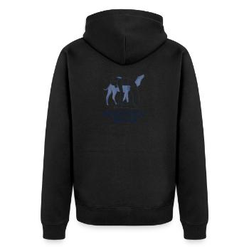 Kamelhaltung | Ustrasana | Yoga Pose Kamel - Unisex Premium Bio Zip Hoodie - Schwarz - Hinten - Nico (187cm)