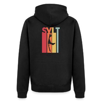 Sylt île vacances vacances vintage rétro - Veste à capuche bio Premium Unisexe - noir - Dos - Nico (187cm)