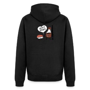 You are my Soymate Sushi Japan Kawaii Lover Ge - Unisex Premium Organic Zip Hoodie - black - Back - Nico (187cm)