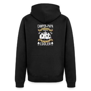 Camper Papa Cooler Camping Hobby Gift - Unisex Premium Organic Zip Hoodie - black - Back - Nico (187cm)