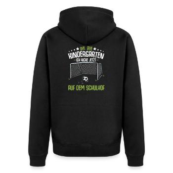 Bye Kindergarten Einschulung Schulanfang Fussball - Unisex Premium Bio Zip Hoodie - Schwarz - Hinten - Nico (187cm)