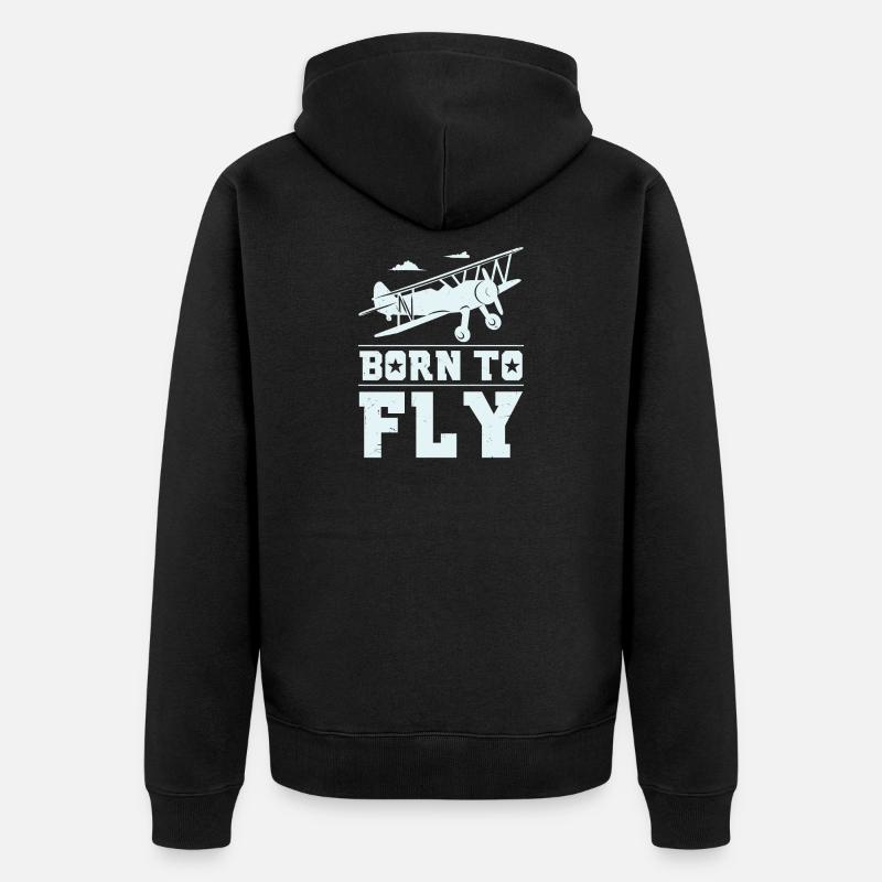 Modellflug Pilot Geschenk - Unisex Premium Bio Zip Hoodie - Schwarz