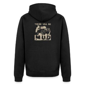 Funny Off Road Racing Tshirt 4x4 Offroad Gift Mud - Unisex Premium Organic Zip Hoodie - black - Back - Nico (187cm)