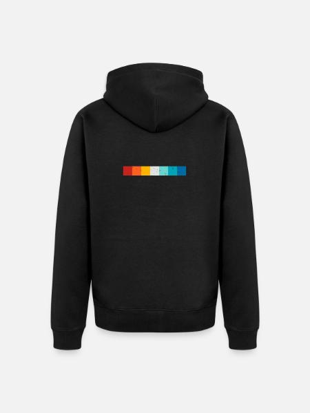 Vintage 70s 80s Style Brighton England Retro - Unisex Premium Organic Zip Hoodie - black