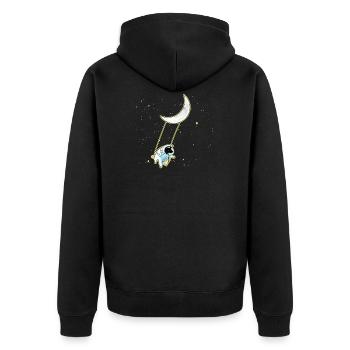 Balançoire lunaire pour rêveurs - Veste à capuche bio Premium Unisexe - noir - Dos - Nico (187cm)
