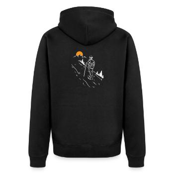 Montagnes Alpinisme Randonnée Alpinisme Cadeau - Veste à capuche bio Premium Unisexe - noir - Dos - Nico (187cm)