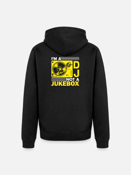 DJ Ich bin ein DJ, keine Jukebox - Unisex Premium Bio Zip Hoodie - Schwarz