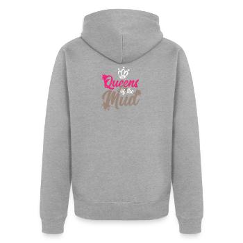 Mud Run Shirts for Women | Mud Girl Run Shirts - Unisex Premium Organic Zip Hoodie - heather grey - Back - Nico (187cm)