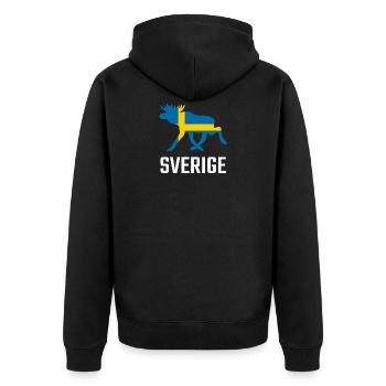 Suède Sverige Moose flag pour vacances & voyage - Veste à capuche bio Premium Unisexe - noir - Dos - Nico (187cm)
