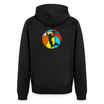Basketball basketball vintage - Unisex Premium Organic Zip Hoodie - black - Back - Nico (187cm)