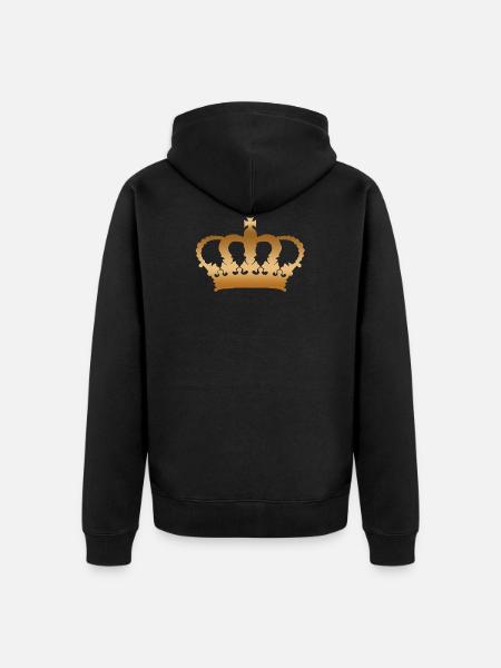 Royal king crown class - Unisex Premium Organic Zip Hoodie - black