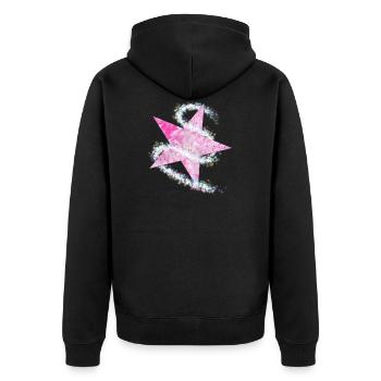 Paillettes paillettes mica star star tail - Veste à capuche bio Premium Unisexe - noir - Dos - Nico (187cm)