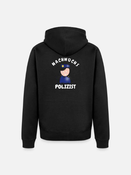 Nachwuchs Polizist - Unisex Premium Bio Zip Hoodie - Schwarz