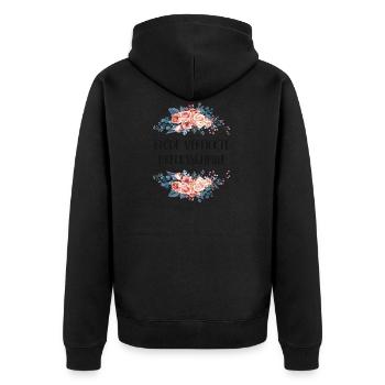 Blöde Verfickte Drecksscheiße Schimpfwort Blumen - Unisex Premium Bio Zip Hoodie - Schwarz - Hinten - Nico (187cm)