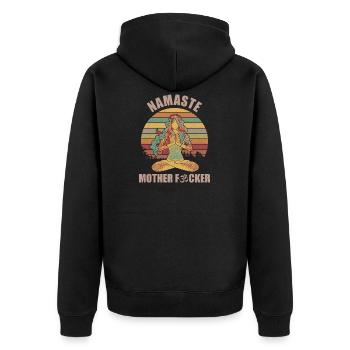 T-shirt de yoga Namaste drôle pour elle - Veste à capuche bio Premium Unisexe - noir - Dos - Nico (187cm)