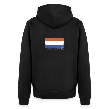 Netherlands Flag Pays-Bas Masque visage drapeau - Veste à capuche bio Premium Unisexe - noir - Dos - Nico (187cm)