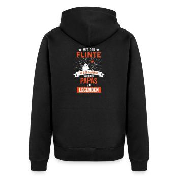 Sportschütze Vatertag Sportschießen Papa - Unisex Premium Bio Zip Hoodie - Schwarz - Hinten - Nico (187cm)