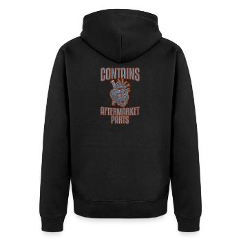Anatomical Pacemaker Heart Awareness Surgery Geschenk - Unisex Premium Bio Zip Hoodie - Schwarz - Hinten - Nico (187cm)