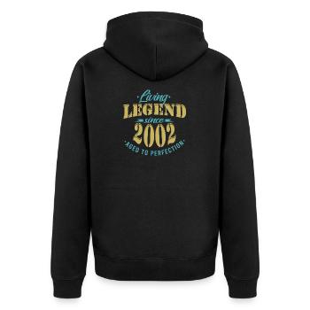Geburtstag 2002 Lebende Legende - Unisex Premium Bio Zip Hoodie - Schwarz - Hinten - Nico (187cm)