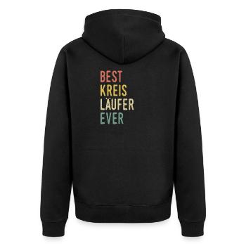 Bester Handball Kreisläufer Vintage Retro - Unisex Premium Bio Zip Hoodie - Schwarz - Hinten - Nico (187cm)