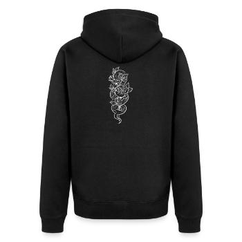 Snake Rose Schlange Besitzer oder Florist Geschenk - Unisex Premium Bio Zip Hoodie - Schwarz - Hinten - Nico (187cm)