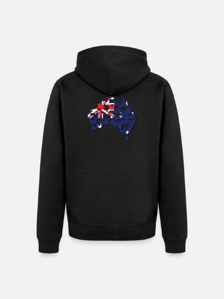Australia travel koala kangaroo - Unisex Premium Organic Zip Hoodie - black
