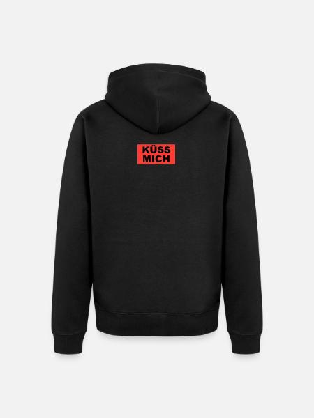 Küss Mich - Unisex Premium Bio Zip Hoodie - Schwarz