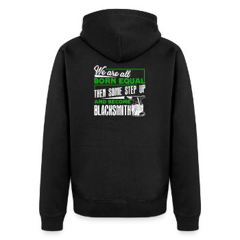Blacksmith The Best Become Blacksmith - Unisex Premium Organic Zip Hoodie - black - Back - Nico (187cm)