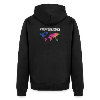 Travel Buddies Urlaub Reisen Freunde T-Shirt - Unisex Premium Bio Zip Hoodie - Schwarz - Hinten - Nico (187cm)