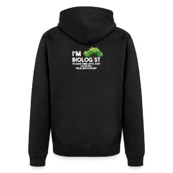 Je suis biologiste - Veste à capuche bio Premium Unisexe - noir - Dos - Nico (187cm)