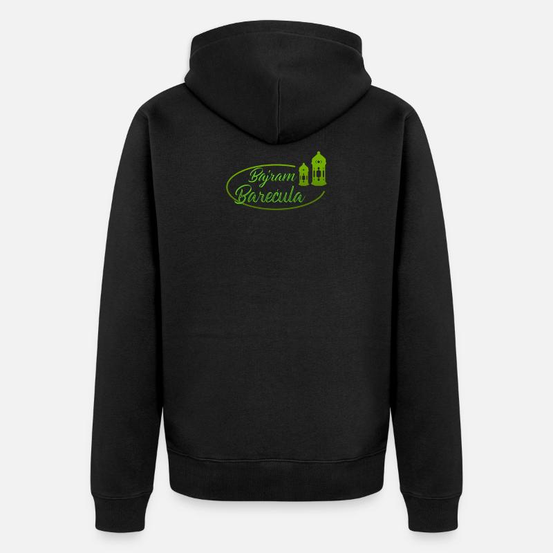 Bajram Barecula Bosanski Bajram - Unisex Premium Bio Zip Hoodie - Schwarz