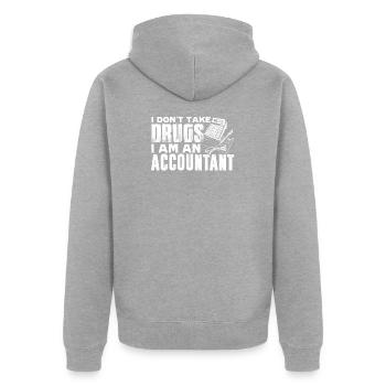 Comptable, je suis comptable - Veste à capuche bio Premium Unisexe - gris chiné - Dos - Nico (187cm)