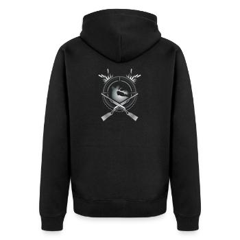 Deer hunter - Unisex Premium Organic Zip Hoodie - black - Back - Nico (187cm)