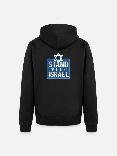 Solidarité avec Israël - Veste à capuche bio Premium Unisexe - noir