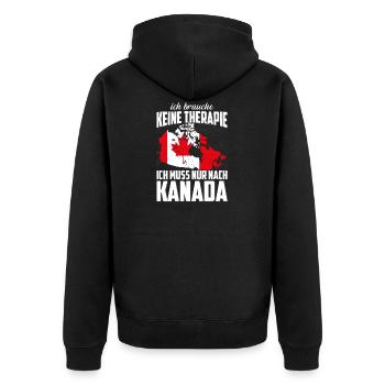 Drapeau du Canada sans cadeau disant thérapie - Veste à capuche bio Premium Unisexe - noir - Dos - Nico (187cm)
