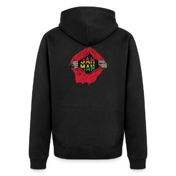 Reggae Dread Rasta Jamaïque - Veste à capuche bio Premium Unisexe - noir - Dos - Nico (187cm)