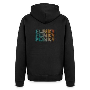 Funky Music Vintage - Veste à capuche bio Premium Unisexe - noir - Dos - Nico (187cm)
