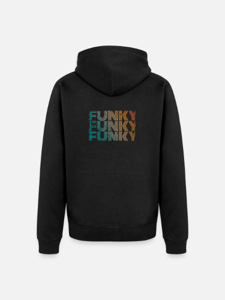 Funky Music Vintage - Unisex Premium Organic Zip Hoodie - black