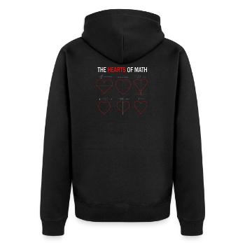Math Heart Valentine's Day School Engineer for Stude - Unisex Premium Organic Zip Hoodie - black - Back - Nico (187cm)
