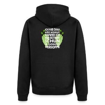 pfälzer wein pfalz lustiger spruch - Unisex Premium Bio Zip Hoodie - Schwarz - Hinten - Nico (187cm)
